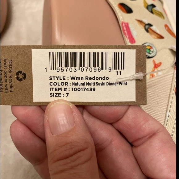 Toms Natural Beige Sushi Print Loafers - Picture 2 of 14